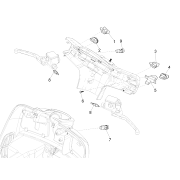 Wahlschalter - Drucktaster Vespa GTS 300 dh 2008-2016 (mit und ohne ABS)