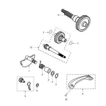 Kickstarteras - Kickstartpedaal - Tandwielen Peugeot Speedfight 2 50 2-takt AC Euro2