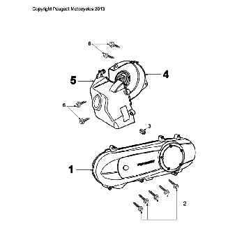 Kickstarter-Abdeckung - Kühlschrank Peugeot Citystar 50 Brown
