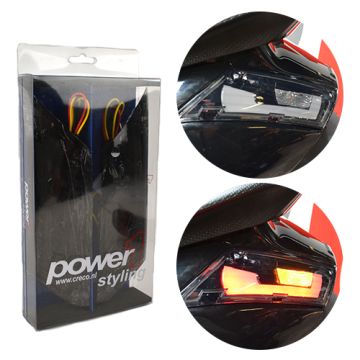 Blinker-Set Piaggio Zip 2000→50cc 2/4-Takt LED Tube Power 1 Audi Look Titan hinten