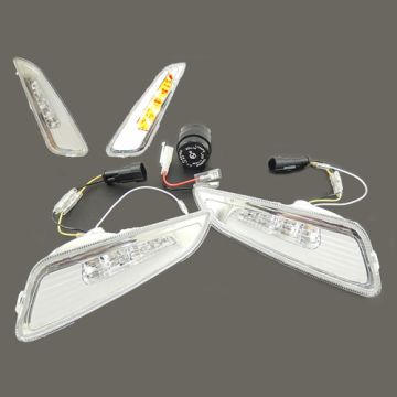 Blinker-Set Vespa Primavera/Sprint transparent LED Tube 2.0 Audi Look vorne Power 1