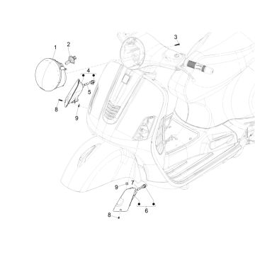 Blinker Vorderseite - Scheinwerfer Vespa GTS 125 ie ABS Euro 4 2016-2018