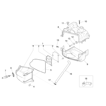 Kühlschrank - Ventildeckel Piaggo Zip 4-Takt (Euro4-Einspritzung IGET)