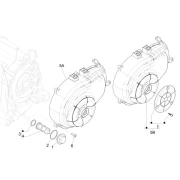 Kühlverkleidung Polrad - Ölfilter Piaggio Zip 50 4T IGET 3V AC Euro 4