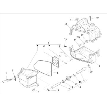 Kühlkappe - Ventildeckel Vespa Sprint 4-Takt 3-Ventil (Euro-5-Einspritzung IGET)