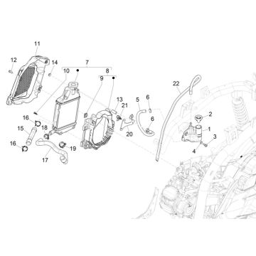 Kühlsystem Piaggio Medley 125 ABS E5 2021-2022 (EMEA)