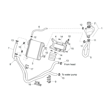 Kühlsystem Aprilia SR 50 H2O ie+Vergaser 2004-2009