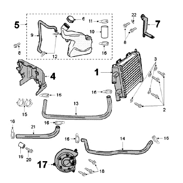 Kühlsystem Peugeot Jet Force LC schwarz