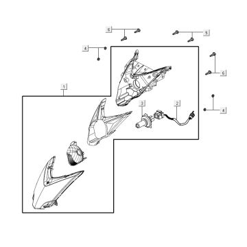 Scheinwerfer AGILITY 16+ 4T 125 Matt Metallic Silber