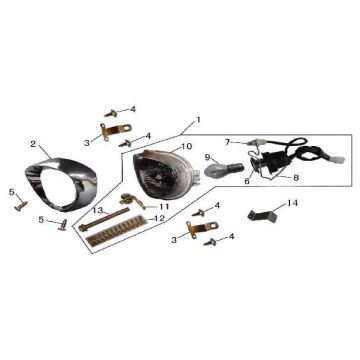 Scheinwerfer China GT rosa