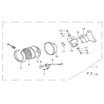 Scheinwerfer China Joy schwarz
