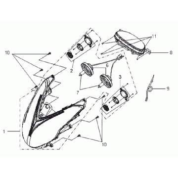 Scheinwerfer/Armaturenbrett SYM VS125 euro3