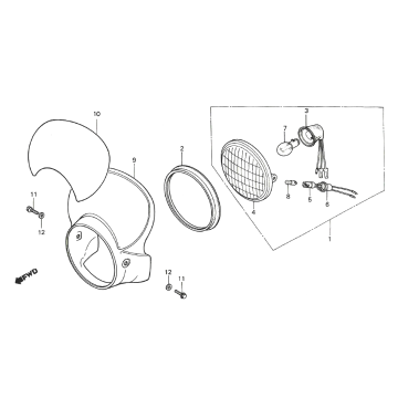 Honda MTX 50 Scheinwerfer und Scheinwerferspoiler