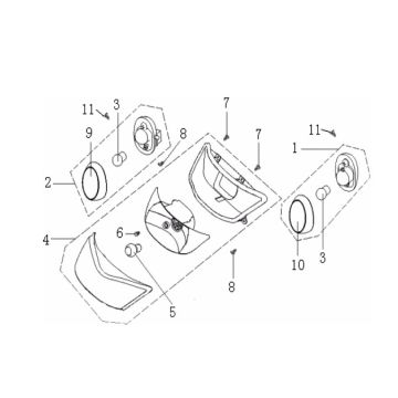 Scheinwerfer Generic Cracker rot 2009 2-Takt