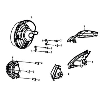 Koplamp KPL. Sym Crox 50 E4 BLUE/GRAY (BU-300S/GY-7450U)