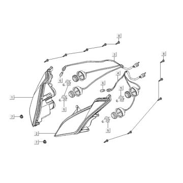 Scheinwerfer Kymco Downtown 300i weiß