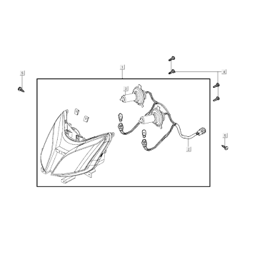 Scheinwerfer Kymco Super8 Street 50i E4 Matt Schwarz