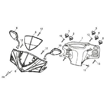 Scheinwerferabdeckung Counter Trim Spiegel Sym Jet 4 (R086) rot