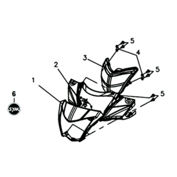 Lenkerverkleidungen - Spiegel - Lenkerschalter Sym Symphony ST 200i 4T LC Schwarz/ Rot (BK-001C/R-010CA)