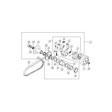 Keilriemen Kupplung Kymco Grand Dink 2-Takt Anthracite