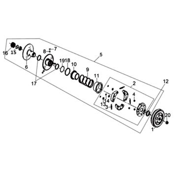 Koppeling  Sym XPRO 50 4-takt AC Euro 4