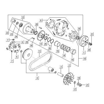 Kupplungen Kymco Agility 12 4-Takt 125 blau