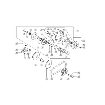 Kupplungen Kymco Super 8 4-Takt (2007-2009) Rot Schwarz