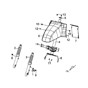 Crown Piece Frontboard-Headset Sym Tonik (BU3005S WH8018P) blau weiß