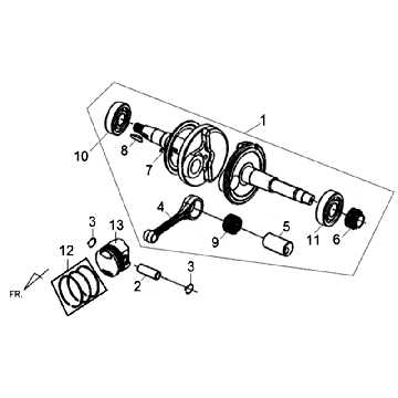 Sym Allo Kurbelwelle (WH871) Champagner