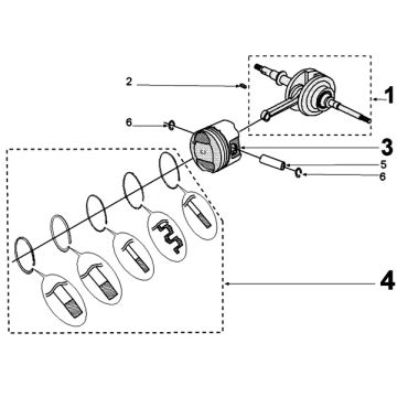 Kurbelwelle und Kolben Peugeot Kisbee original euro4 von 2018