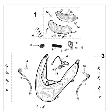 Licht Peugeot Kisbee rot