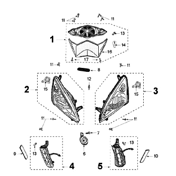 Licht Peugeot Speedfight 3 4-Takt Grau
