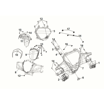 Griffabdeckung - Scheinwerfer Sym Symphony ST 50 E5 Grau/Rot (GY-010U) (Roter Sitz)