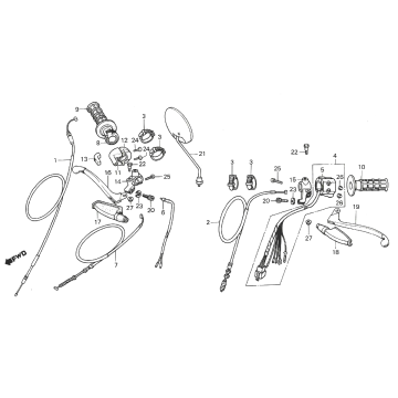 Bremshebel - Griffe - Spiegel - Honda MTX 50 Kabel
