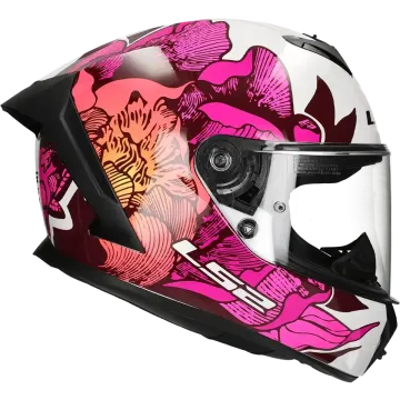 LS2 Helm Rapid III Poppies II FF820 wit / roze