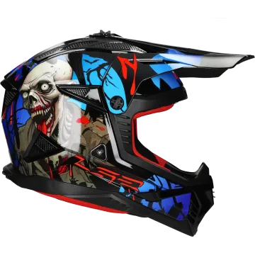 Crosshelm LS2 Fast II Zombie II MX708 schwarz / rot / blau