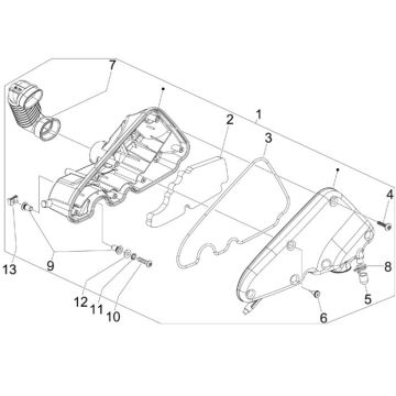 Luftfilter 2 Vespa Lx 45km 4-Takt-4-Ventil