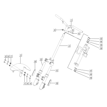 Lenker - Vordergabel Niu M+ Sport blau