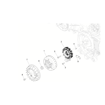 Vespa Sprint 4-Takt-Schwungrad mit 3 Ventilen (Euro5-Einspritzung IGET)