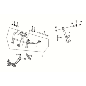 Hauptständer - Seitenständer - Kickstarterhebel Sym Fiddle III 50 Euro 3