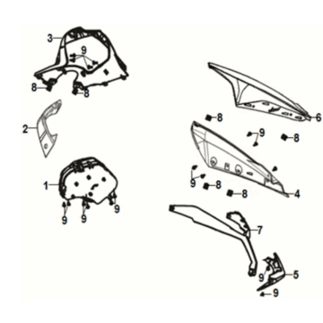 Meter - wind screen Sym Jet 14 125I LC E5 2021-2024