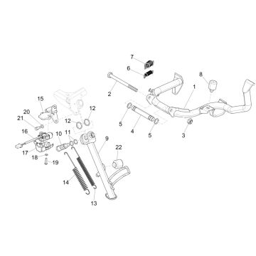 Hauptständer - Seitenständer Vespa GTS 300 HPE 4V ie ABS Euro 4 2019