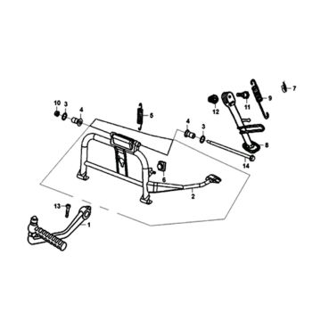 Hauptständer - Seitenständer - Kickstarter Pedal Sym Symphony ST euro 4