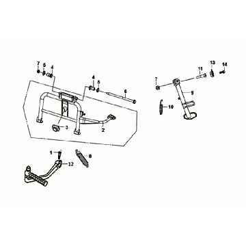 Hauptständer - Sitzständer - Kickstarter-Pedal SYM Fiddle III Euro4