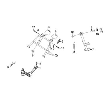 Middenstandaard Sym XPRO 50 4-takt AC Euro 4