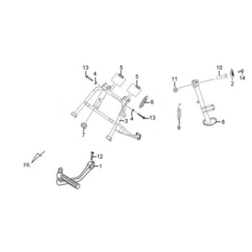 Hauptständer/ Seitenständer/ Kickstarterpedal Sym X'PRO 125