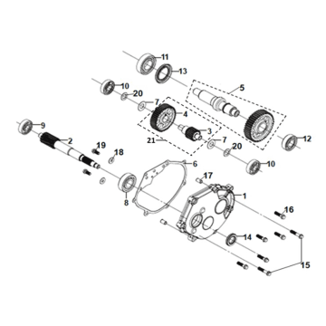 Mission case - drive shaft Sym ADX 125i ABS+ TCS E5 2023