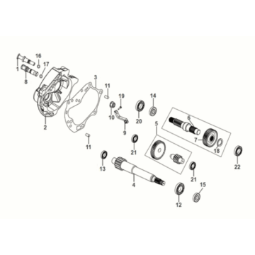 Einsatzgehäuse - Antriebswelle Sym Mio 50I E5