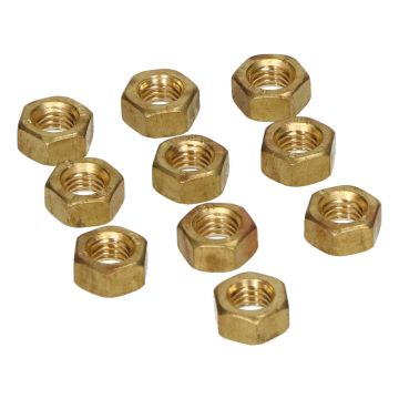 Mutter M6 Messing 10 Stück