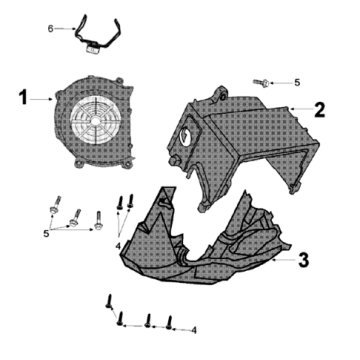 Motor afdekplaat Peugeot Django 125 Allure E3 2014-2017